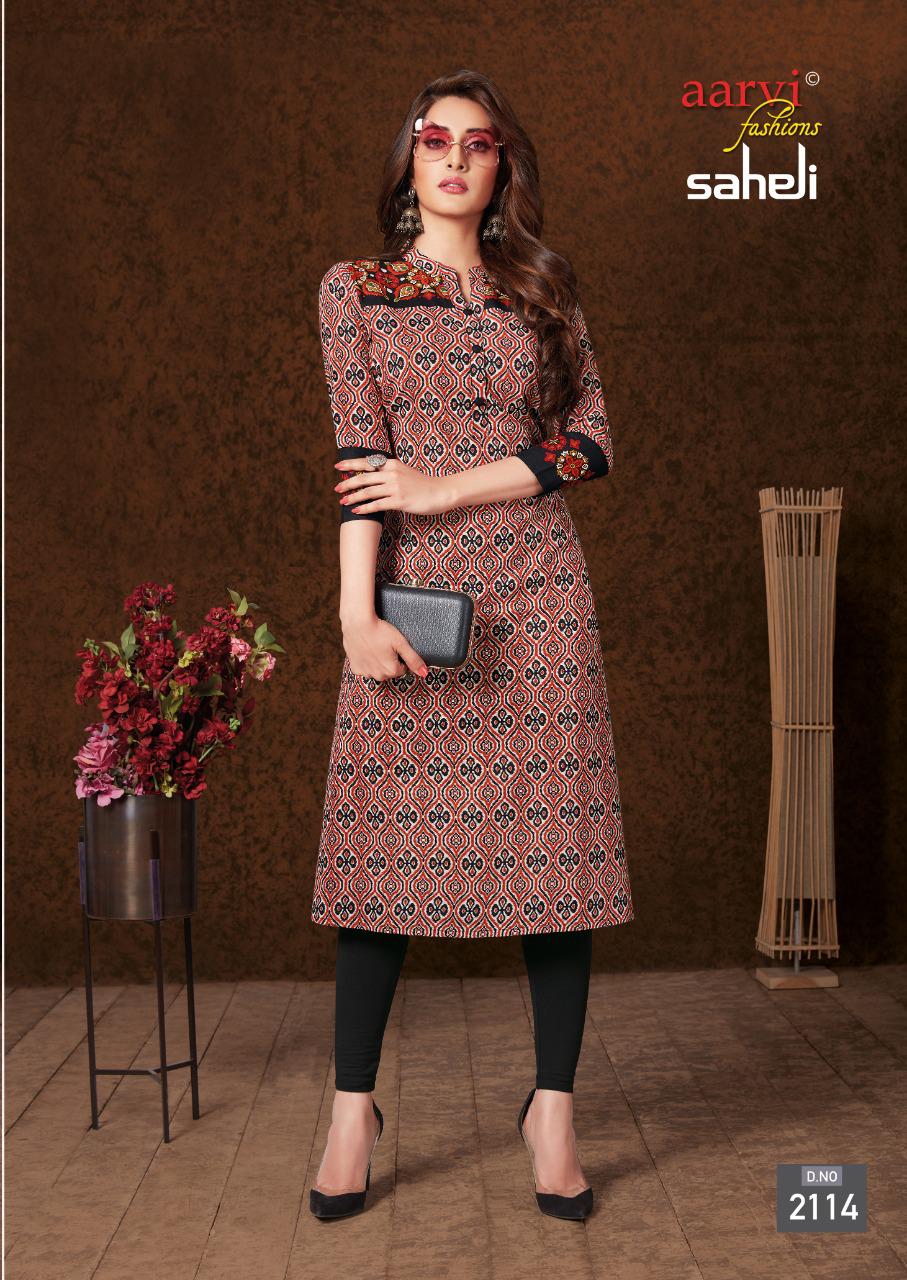 Aarvi Saheli 11 Latest Fancy Designer Cotton Printed Kurti Material